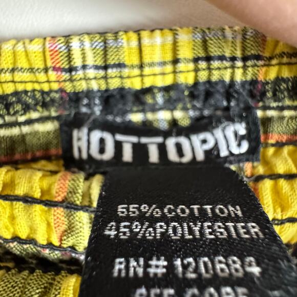 🍀Hot Topic Clueless Yellow Plaid Smocked Cropped Top Junior’s Size Small READ - Picture 4 of 10